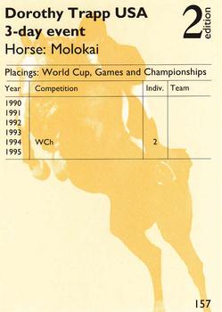 1995 Collect-A-Card Equestrian #157 Dorothy Trapp / Molokai Back